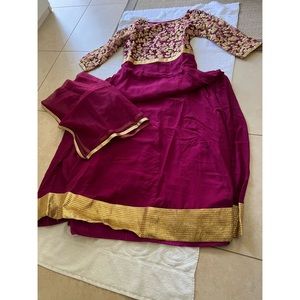 Fancy purple and gold anarkali